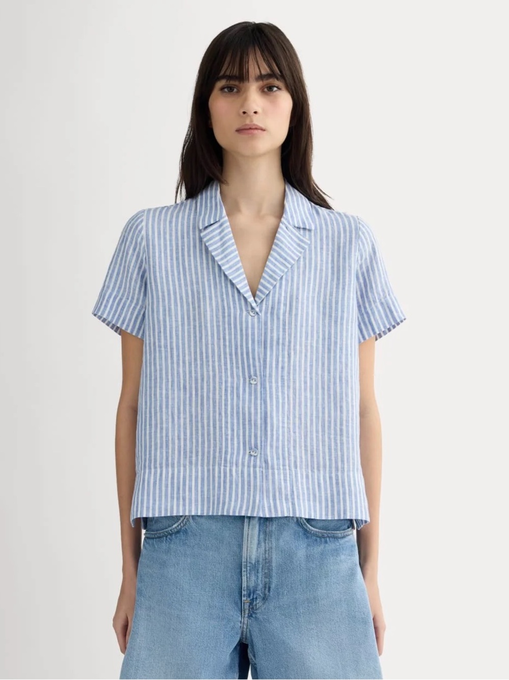 NWT Everlane Notch Shirt in Linen BlueBell - Large